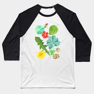 Summer Meadow Pattern Baseball T-Shirt